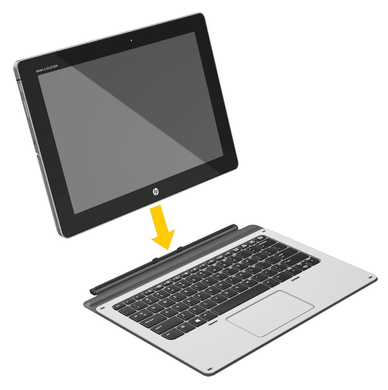 Attaching the keyboard to the tablet