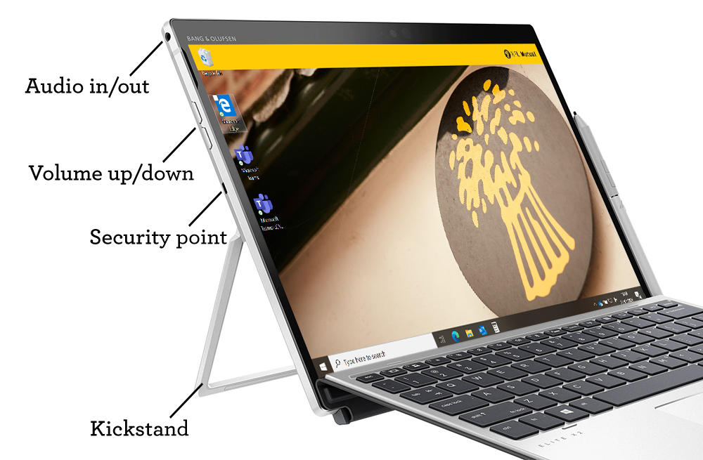 The left edge of the device