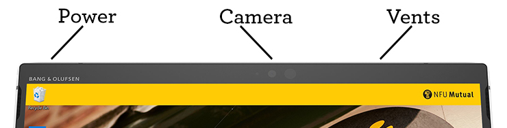 The top edge of the tablet