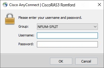 Cisco AnyConnect Sign-in dialogue