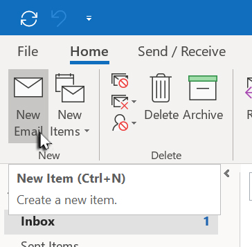 Clicking New to create a new signature