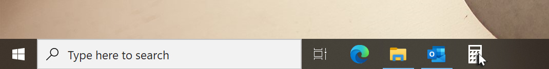 Clicking a taskbar shortcut to launch an application