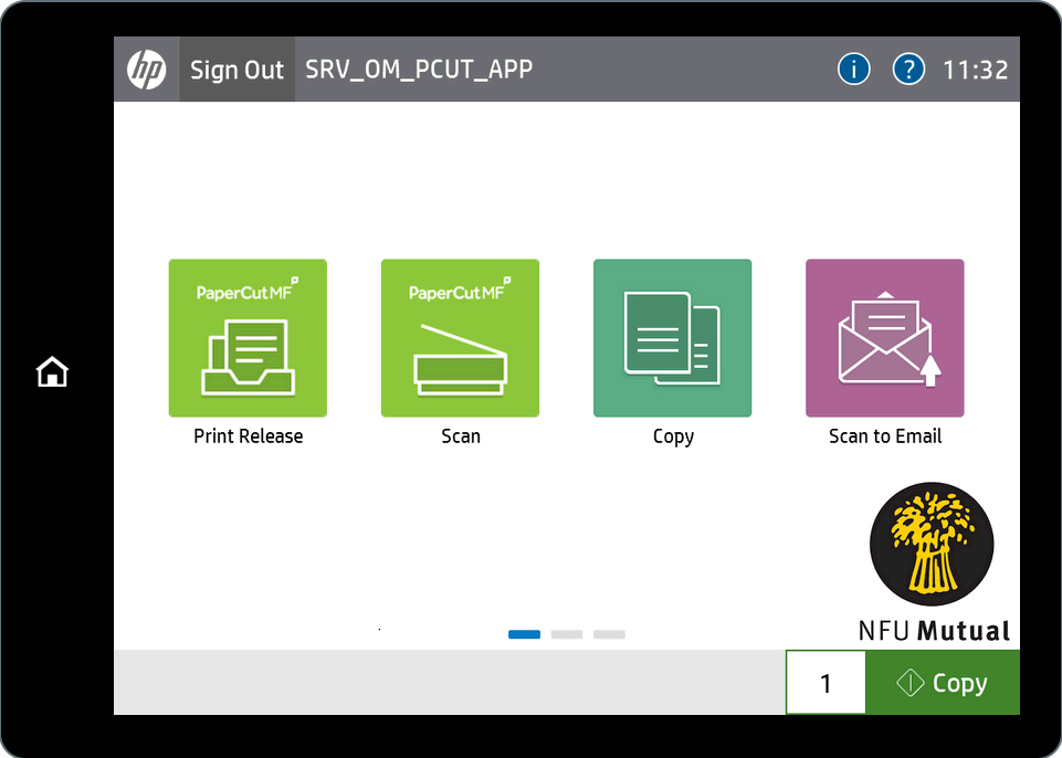 Printer menu with the option to select Print Release