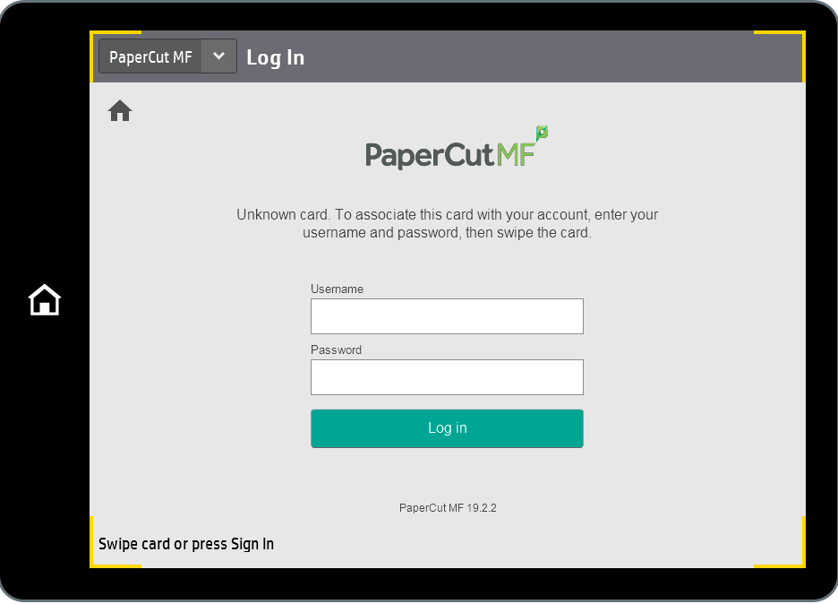 Sign-in to the printer