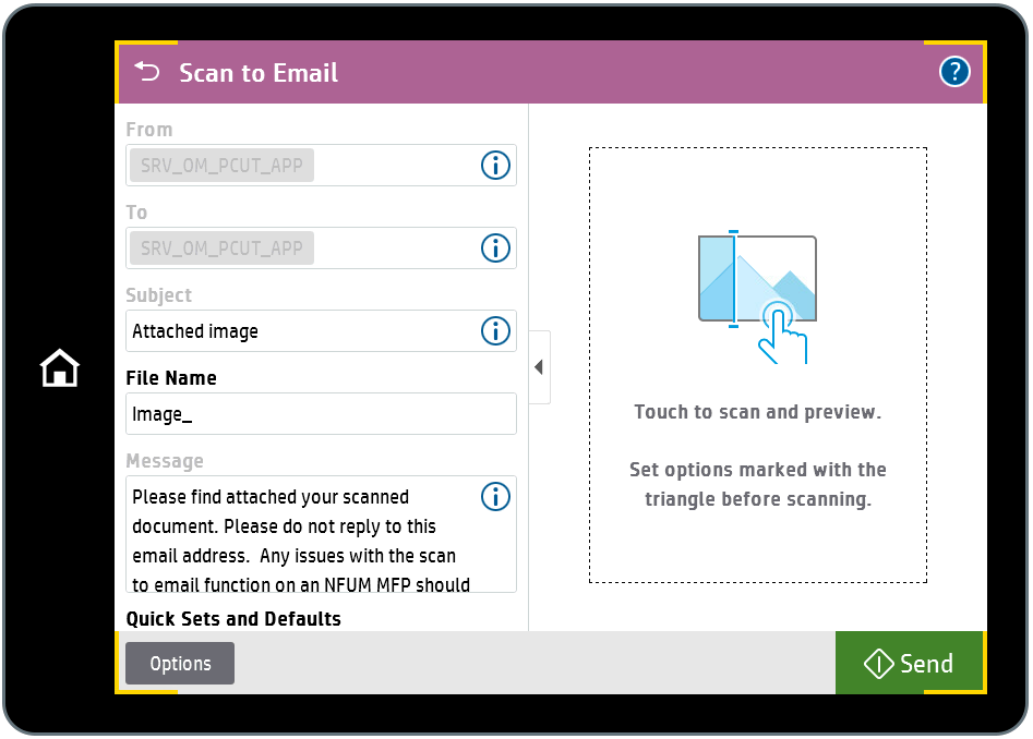 Scanning to email