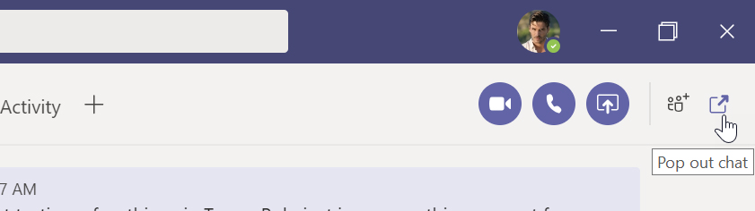 Click Pop Out Chat to open chat session in new window